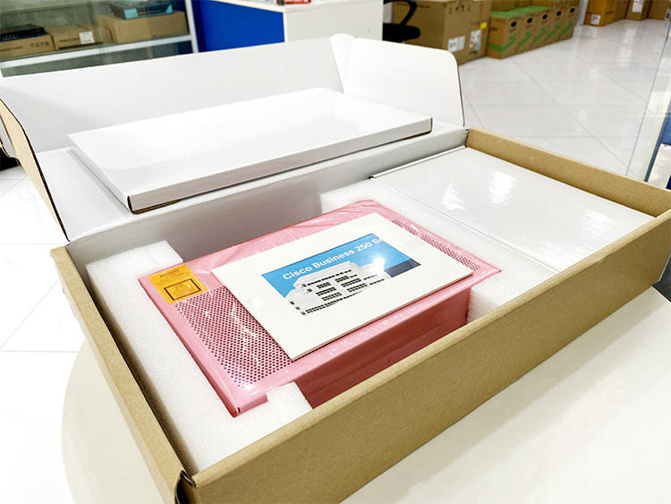mở hộp CBS250-8P-E-2G Cisco CBS250 8PoE 2G